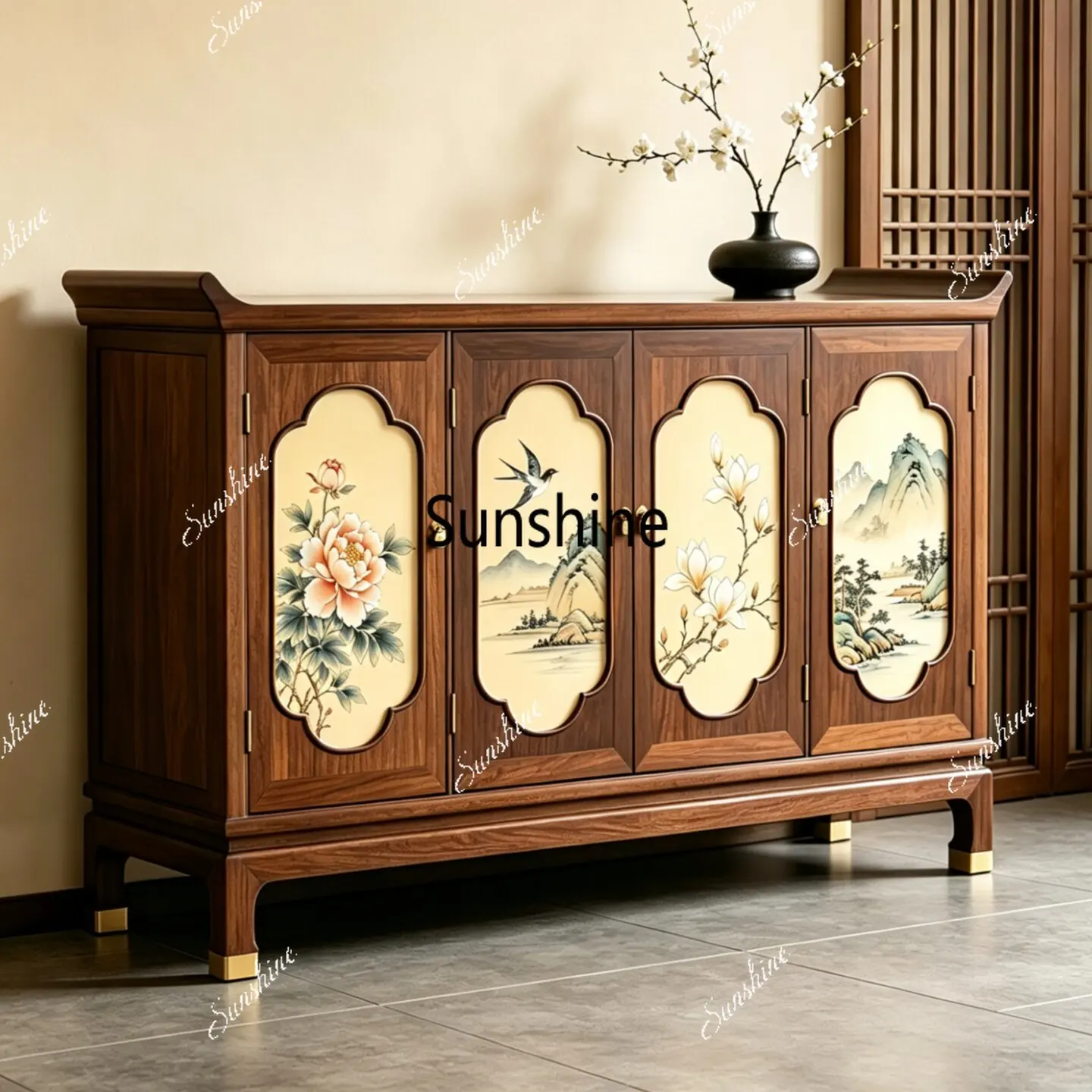 New Chinese Style Solid Wood Entryway Cabinet, Sideboard Cabinet, Storage Cabinet
New Chinese Style Solid Wood Entryway Cabinet, Sideboard Cabinet, Storage Cabinet