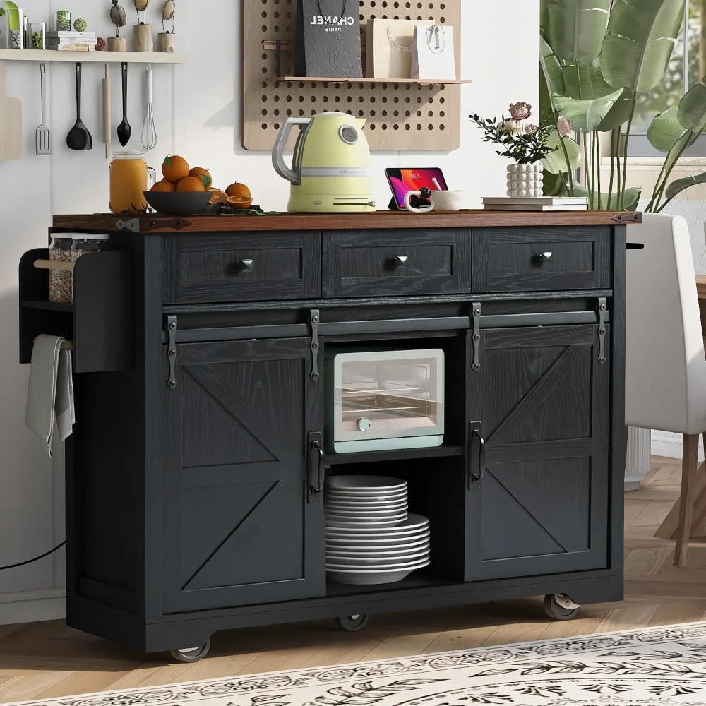 Farmhouse Kitchen Island with Power Outlet, 2 Sliding Barn Door Storage Island with Drop Leaf,Kitchen Islands
Farmhouse Kitchen Island with Power Outlet, 2 Sliding Barn Door Storage Island with Drop Leaf,Kitchen Islands
