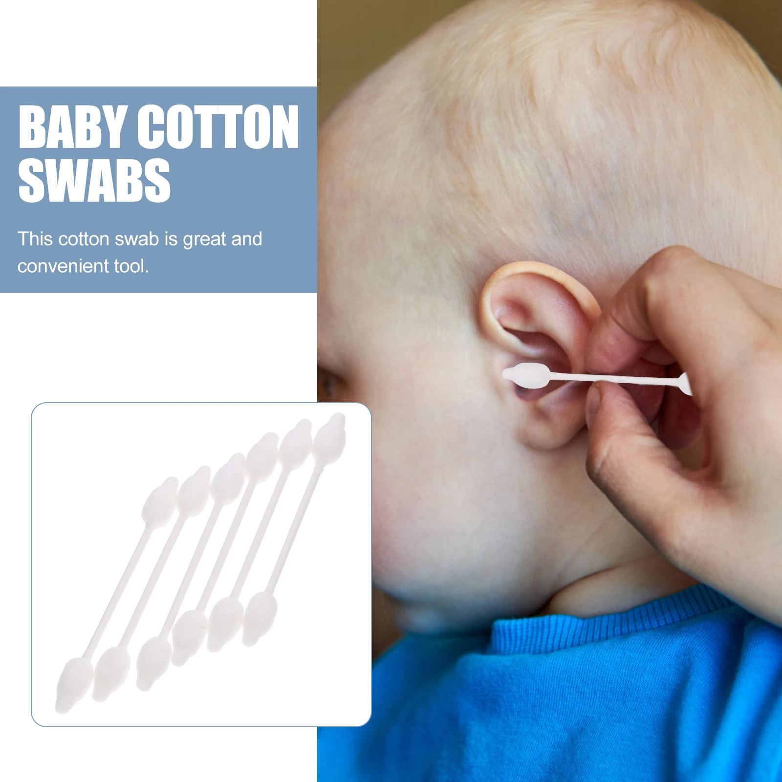 56pcs Baby -Friendly Odorless Large Safety Head Gourd Shape Double Buds Swabs Kids Ear Wax Cleaning Baby Care Reusable
56pcs Baby -Friendly Odorless Large Safety Head Gourd Shape Double Buds Swabs Kids Ear Wax Cleaning Baby Care Reusable