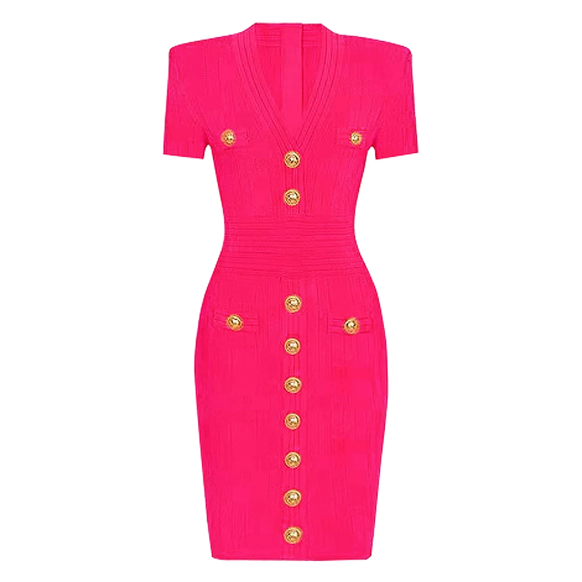 2025 Spring/Summer New Fashion Knitted Elastic Short Sleeve Solid Color Gold Button Slimming Style Commuter Women's Dress
2025 Spring/Summer New Fashion Knitted Elastic Short Sleeve Solid Color Gold Button Slimming Style Commuter Women's Dress