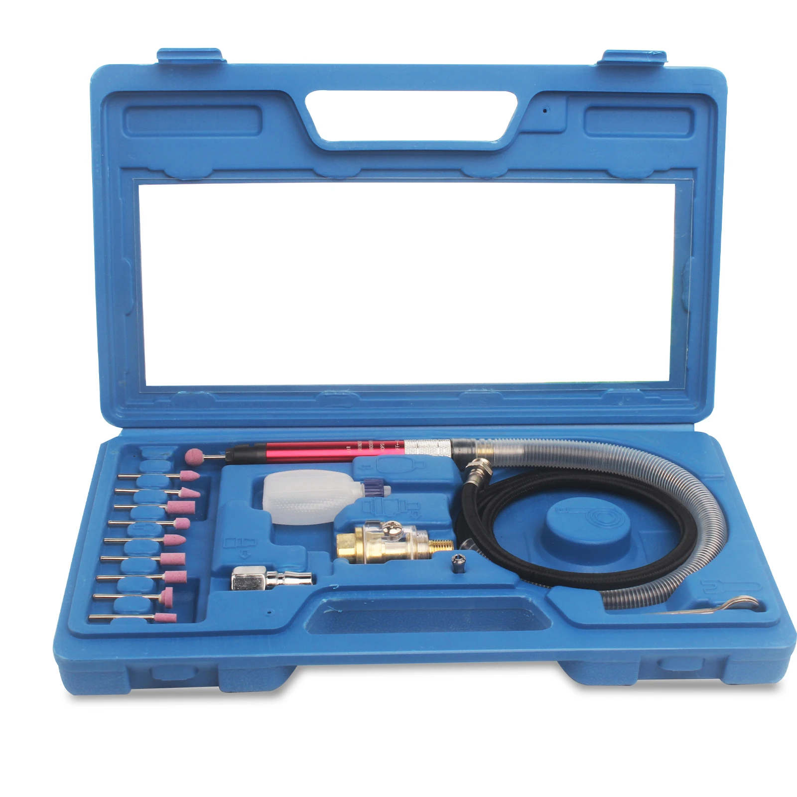 1/8" (3mm) Air Micro Grinder, Pneumatic Pencil Die Grinder, 58000 RPM Free Speed, Polishing Engraver Tool Kit 1 Set
1/8" (3mm) Air Micro Grinder, Pneumatic Pencil Die Grinder, 58000 RPM Free Speed, Polishing Engraver Tool Kit 1 Set