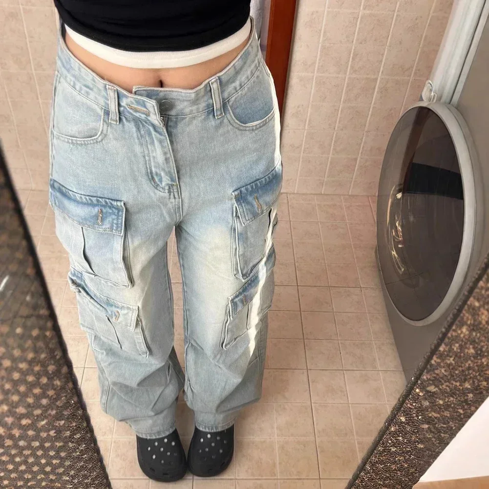 Retro Distressed Wide Leg Jeans Distressed Pants Streetwear Pants L XL Wide Leg Fashion Five-Size Options Cotton Fabric Pants 
Retro Distressed Wide Leg Jeans Distressed Pants Streetwear Pants L XL Wide Leg Fashion Five-Size Options Cotton Fabric Pants