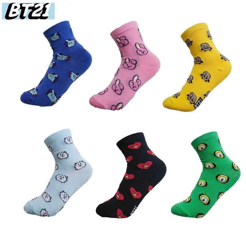 BT21 style mid-calf socks with cute cartoon patterns flat socks warm and casual cotton couple's design birthday gift
BT21 style mid-calf socks with cute cartoon patterns flat socks warm and casual cotton couple's design birthday gift