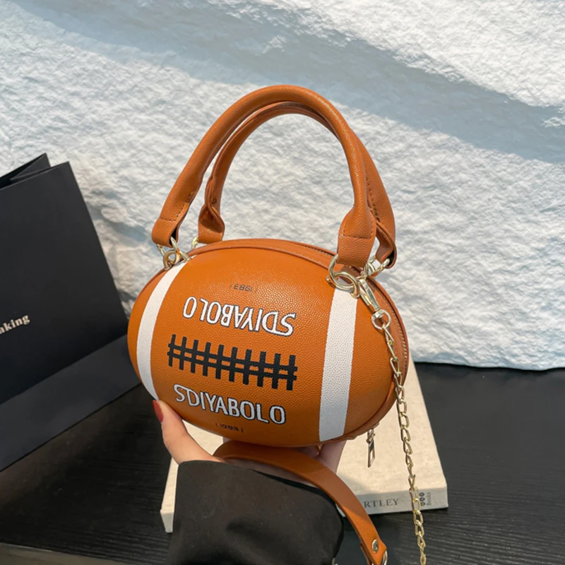 Personality Creative Rugby Bag Lady Girls Cute Round Handbag Funny Small Crossbody Bag Female Casual Fashion Phone Purse Clutch
Personality Creative Rugby Bag Lady Girls Cute Round Handbag Funny Small Crossbody Bag Female Casual Fashion Phone Purse Clutch
