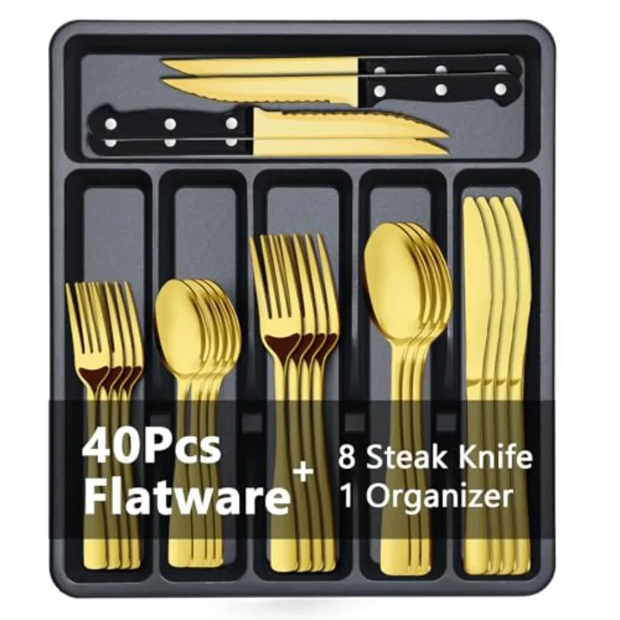 49-Piece ware Set with Organizer - Stainless Steel ware Set for 8 with Drawer Organizer, Mirror Polished Flatware Set for Home
49-Piece ware Set with Organizer - Stainless Steel ware Set for 8 with Drawer Organizer, Mirror Polished Flatware Set for Home