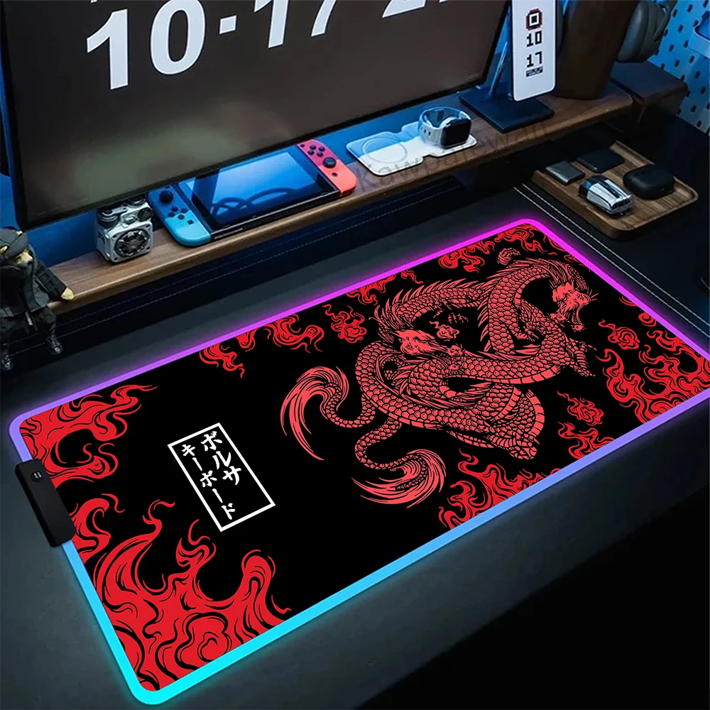 Dragon MousePad Large RGB Mousepad LED Light Mouse Pad Computer Colorful Desk Mat Rubber Table Carpet Gaming Speed Keyboard Pads
Dragon MousePad Large RGB Mousepad LED Light Mouse Pad Computer Colorful Desk Mat Rubber Table Carpet Gaming Speed Keyboard Pads
