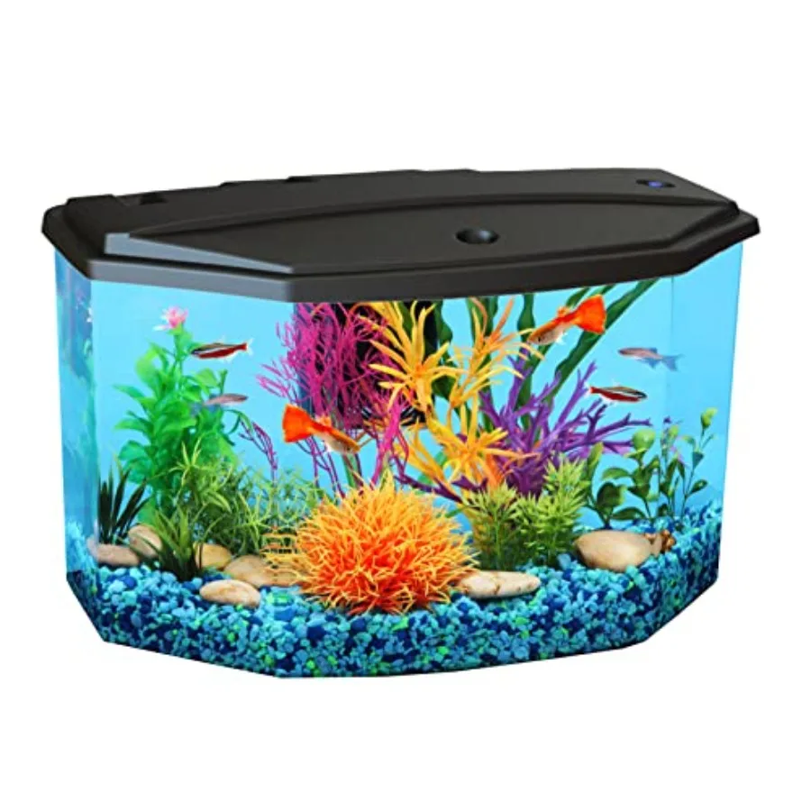 Plastic 3-Gallon Aquarium Starter Kit with 4 Colors LED Lighting and Complete Filtration, Ideal for a Variety of Tropical Fish,
Plastic 3-Gallon Aquarium Starter Kit with 4 Colors LED Lighting and Complete Filtration, Ideal for a Variety of Tropical Fish,