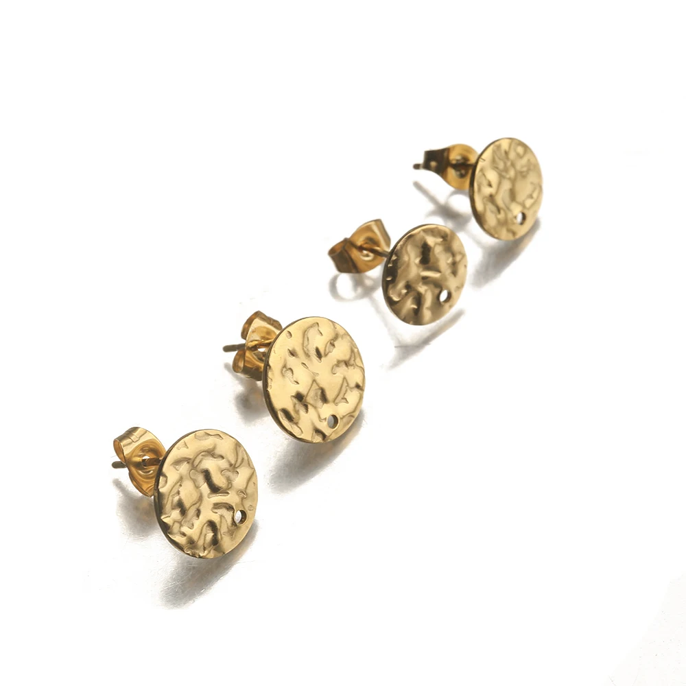 10Pcs Stainless Steel Flat Round Hammered Ear Studs With Hole Earring Posts For Women DIY Earrings Making Jewelry Accessories
10Pcs Stainless Steel Flat Round Hammered Ear Studs With Hole Earring Posts For Women DIY Earrings Making Jewelry Accessories