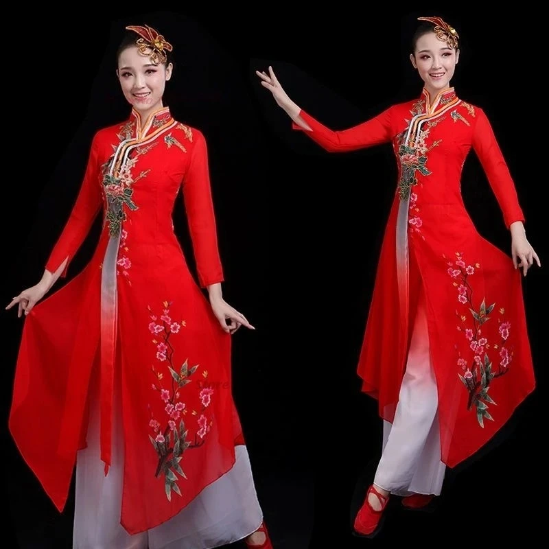 2026 chinese folk dance dress traditional stage dance costume flower embroidery qipao tops+pants set chinese dress dance outfit
2026 chinese folk dance dress traditional stage dance costume flower embroidery qipao tops+pants set chinese dress dance outfit