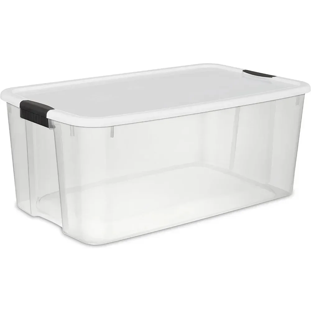116 Qt 4-Pack Plastic Storage Box Large Plastic Container With Heavy Duty Latches to Organize Clear and White Lid
116 Qt 4-Pack Plastic Storage Box Large Plastic Container With Heavy Duty Latches to Organize Clear and White Lid