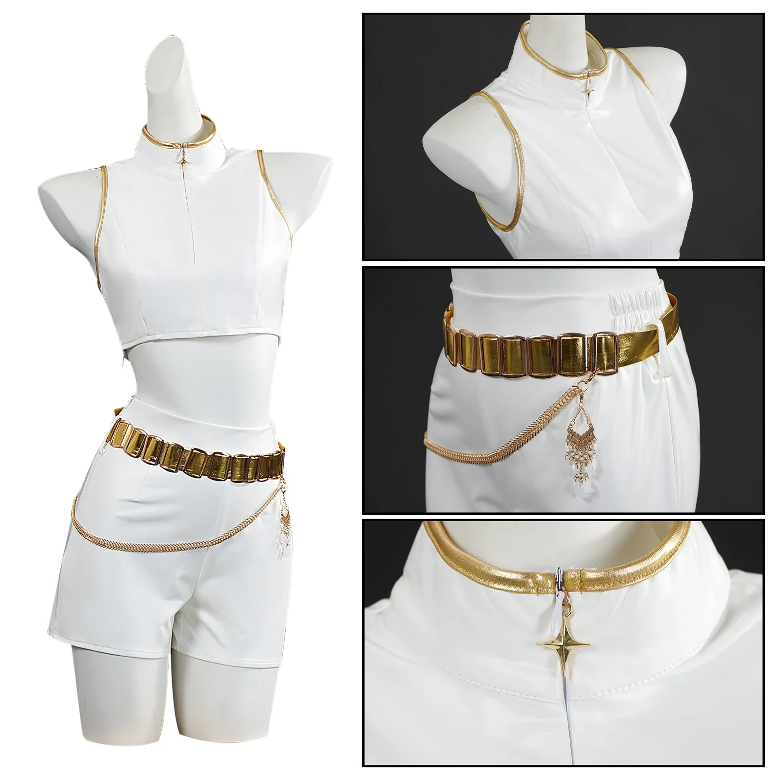 KPop Rumi Mira Zoey White Singing Suit Women Halloween Carnival Party Role Playing Outfit Halloween Carnival Cosplay Costume
KPop Rumi Mira Zoey White Singing Suit Women Halloween Carnival Party Role Playing Outfit Halloween Carnival Cosplay Costume