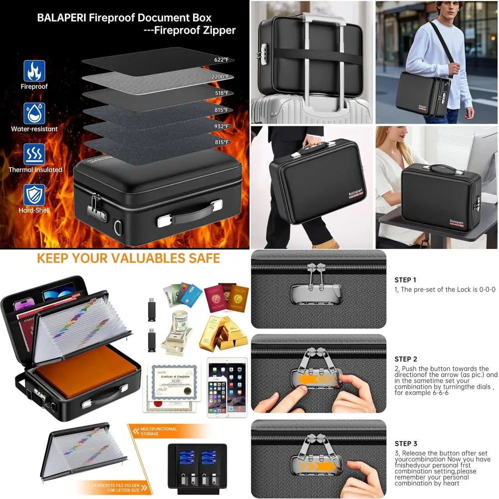 Надежный чехол для ноутбука с запирающейся молнией для хранения портативных документов и ценных вещей (черный, 15.8x5.9x12.6)
Надежный чехол для ноутбука с запирающейся молнией для хранения портативных документов и ценных вещей (черный, 15.8x5.9x12.6)