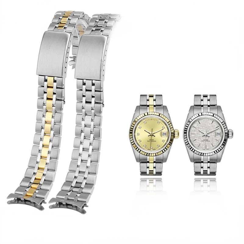 Curved End Metal Watchband For Tudor Princes 13 17mm 19 20mm Folding Buckle Men's Women's Solid Stainless Steel Strap bracelet
Curved End Metal Watchband For Tudor Princes 13 17mm 19 20mm Folding Buckle Men's Women's Solid Stainless Steel Strap bracelet