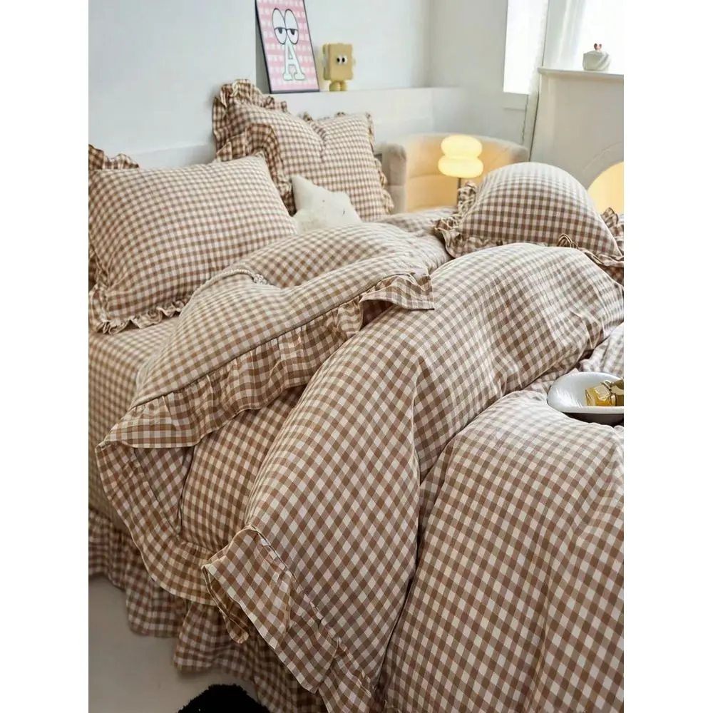 Pink, Green, Blue Plaid Pattern Duvet Cover Set Soft DoubleLayer Brushed Bedding Set, Suitable For Girls And Adults, Zipper Clo
Pink, Green, Blue Plaid Pattern Duvet Cover Set Soft DoubleLayer Brushed Bedding Set, Suitable For Girls And Adults, Zipper Clo