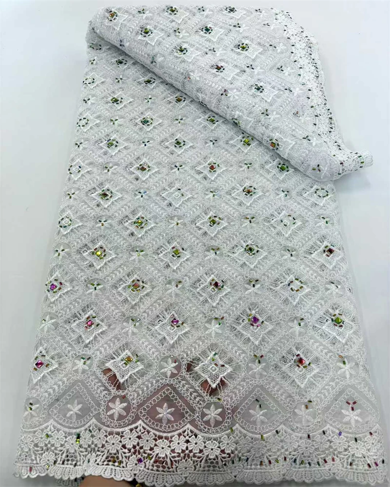African Guipure Cord Lace Fabric with Rhinestone High Quality Water Soluble for Nigerian Party Dress Sewing
African Guipure Cord Lace Fabric with Rhinestone High Quality Water Soluble for Nigerian Party Dress Sewing