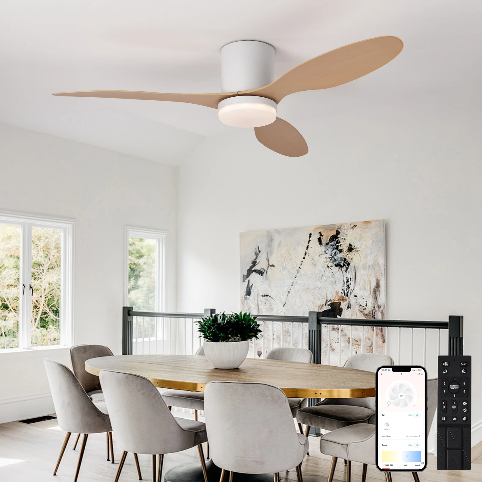 Modern living room Ceiling Fan Light with Remote Control 42 inch LED light for kitchen dining room DC Motor Ceiling Fans
Modern living room Ceiling Fan Light with Remote Control 42 inch LED light for kitchen dining room DC Motor Ceiling Fans