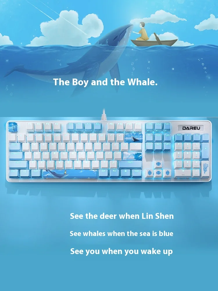 Dareu "whale" Mechanical Keyboard Wired Wireless Bluetooth 2.4g Tri-mode Gaming Keyboard Office 87 Keys/104 Keys
Dareu "whale" Mechanical Keyboard Wired Wireless Bluetooth 2.4g Tri-mode Gaming Keyboard Office 87 Keys/104 Keys