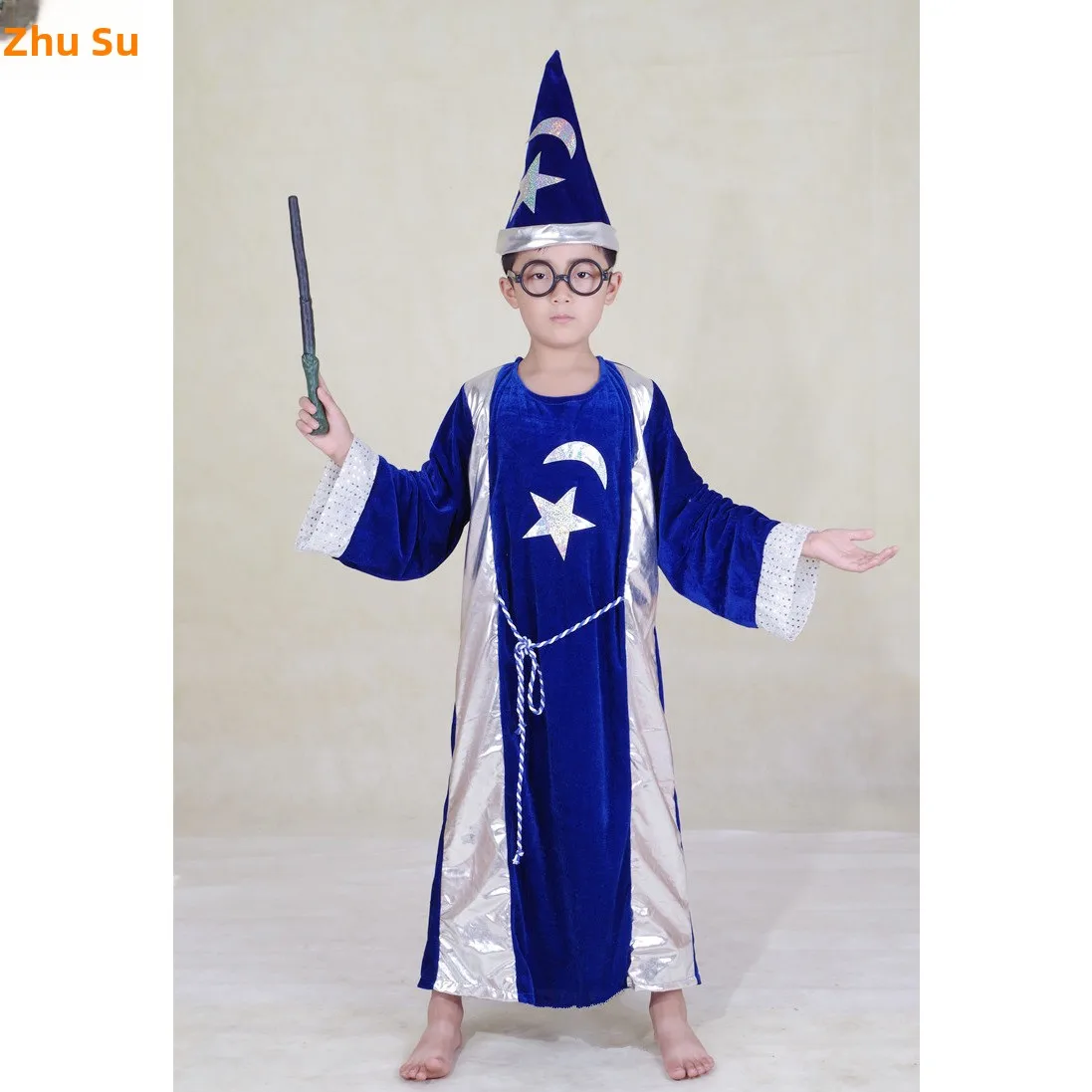 Halloween Party Little Magician Performance Costume Blue Star Moon Wizard Outfit Stage Performance Apparel
Halloween Party Little Magician Performance Costume Blue Star Moon Wizard Outfit Stage Performance Apparel