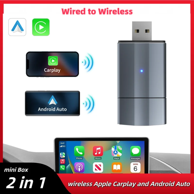 Type-C/USB Plug and Play Wireless CarPlay Android Auto Wireless Box Intelligent Encryption Dog 2-in-1 Adapter 5.8GHz WiFi Suitab
Type-C/USB Plug and Play Wireless CarPlay Android Auto Wireless Box Intelligent Encryption Dog 2-in-1 Adapter 5.8GHz WiFi Suitab