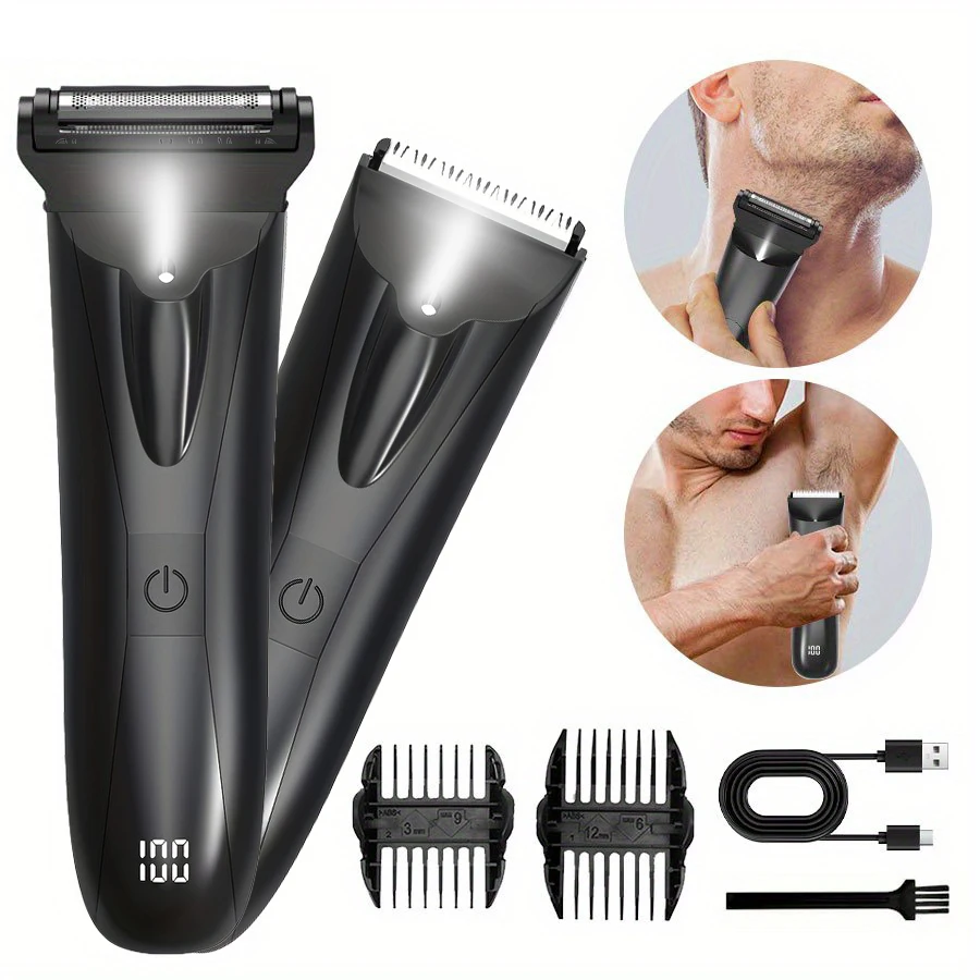 Мужской триммер и бритва для волос на теле 2-в-1 — двойная головка, керамические лезвия, перезаряжаемый через USB светодиодный дисплей, идеально подходит для ухода за телом в паху
Мужской триммер и бритва для волос на теле 2-в-1 — двойная головка, керамические лезвия, перезаряжаемый через USB светодиодный дисплей, идеально подходит для ухода за телом в паху