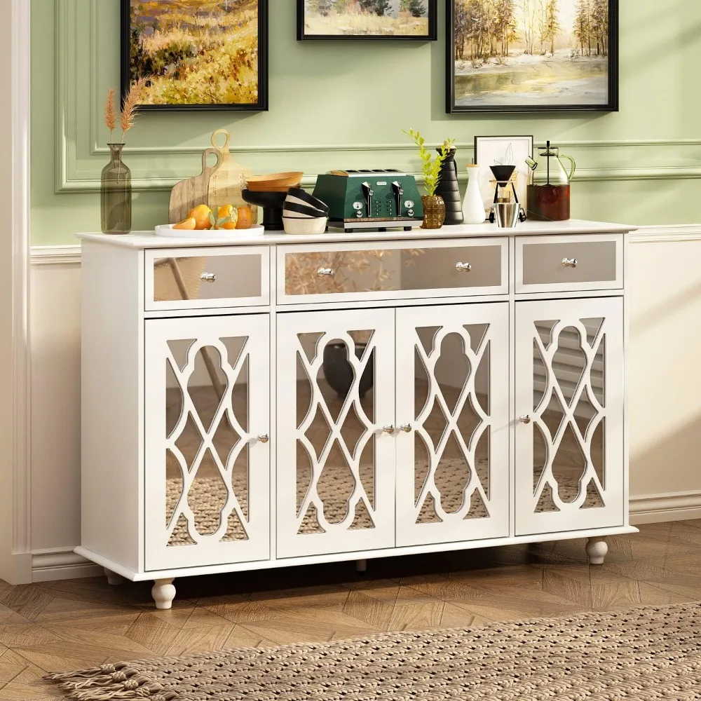 FUFU&GAGA White Buffet Cabinet Storage Kitchen Cabinet Sideboard Farmhouse Buffet Server Bar Wine Cabinets with 3 Mirrored Drawe
FUFU&GAGA White Buffet Cabinet Storage Kitchen Cabinet Sideboard Farmhouse Buffet Server Bar Wine Cabinets with 3 Mirrored Drawe