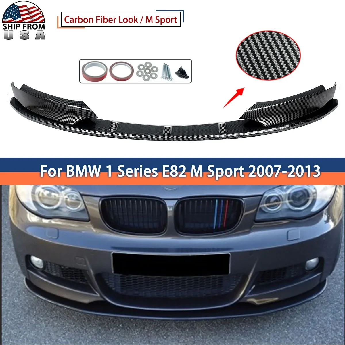 For BMW 1 Series E82 128i 135i M Sport 2007-13 Front Bumper Spoiler Splitter Lip
For BMW 1 Series E82 128i 135i M Sport 2007-13 Front Bumper Spoiler Splitter Lip