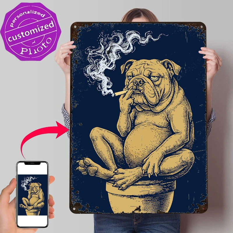 Smoking Bulldog Bathroom — Funny Retro Dog Poster Vintage Metal Signs Wall Art Retro Tin Plaque for Decor Room Decoration Cozy
Smoking Bulldog Bathroom — Funny Retro Dog Poster Vintage Metal Signs Wall Art Retro Tin Plaque for Decor Room Decoration Cozy