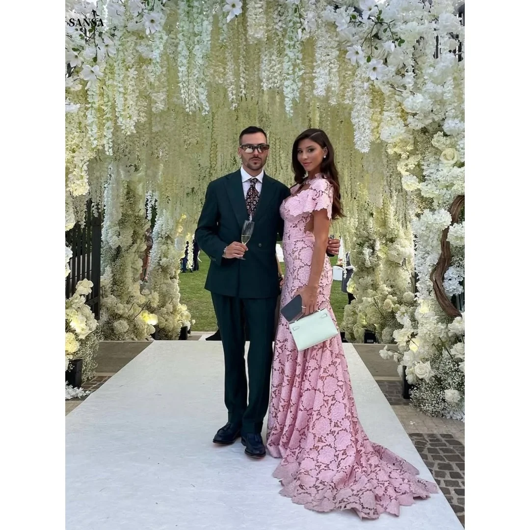 Sansa Customized Pink Backless Prom Dresses Sleeves فساتين للمناسبات الخاصة Trailing Floor-Length vestidos 
Sansa Customized Pink Backless Prom Dresses Sleeves فساتين للمناسبات الخاصة Trailing Floor-Length vestidos