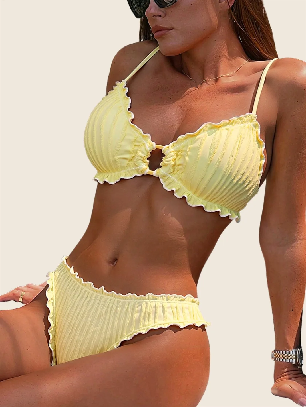 Ellolace Solid Women's Bikinis and Tankinis Padded Ruffled 2PC Cute Youth Girl's Beachwear Fancy Tie Back Simplist Bathing Suit
Ellolace Solid Women's Bikinis and Tankinis Padded Ruffled 2PC Cute Youth Girl's Beachwear Fancy Tie Back Simplist Bathing Suit