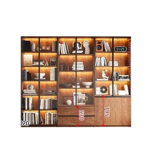 Solid wood bookcase glass door display cabinet multi-functional cabinet living room home storage against the wall
Solid wood bookcase glass door display cabinet multi-functional cabinet living room home storage against the wall