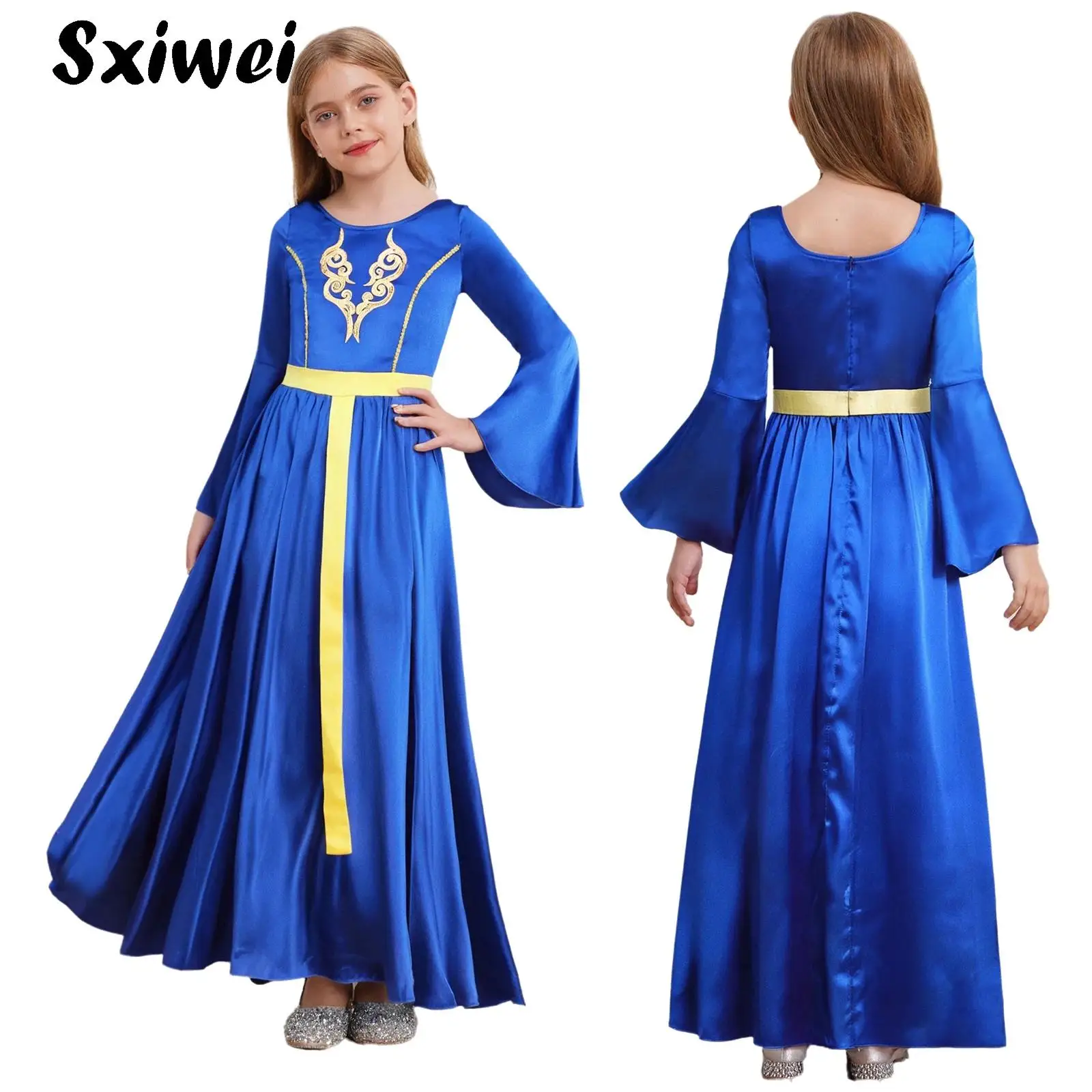 Satin Medieval Renaissance Princess Dress for Girls Cosplay Halloween Party Flare Sleeve Vintage Long Dress Gothic Ball Gown
Satin Medieval Renaissance Princess Dress for Girls Cosplay Halloween Party Flare Sleeve Vintage Long Dress Gothic Ball Gown