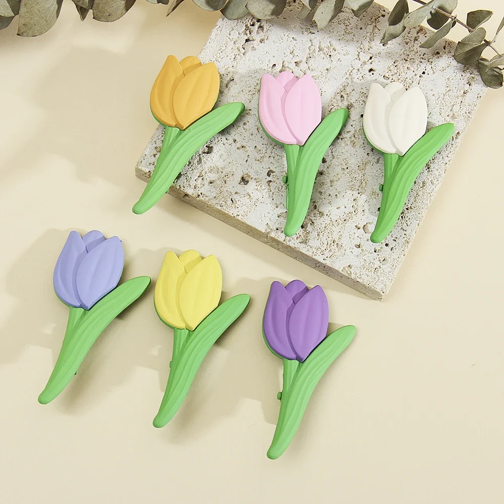 1 Pcs Girls Colorful Metal Tulip Flower Hair Clips for Women Frosted Korean Hairpin Side Bangs Ins Headwear Hair Accessories
1 Pcs Girls Colorful Metal Tulip Flower Hair Clips for Women Frosted Korean Hairpin Side Bangs Ins Headwear Hair Accessories