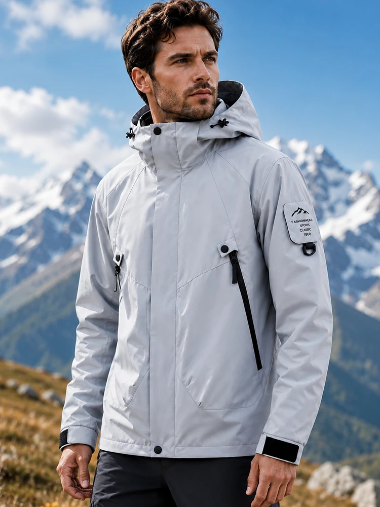Men's outdoor hooded soft shell jacket, windproof and waterproof mountaineering and hiking casual sports jacket, 100% polyester
Men's outdoor hooded soft shell jacket, windproof and waterproof mountaineering and hiking casual sports jacket, 100% polyester