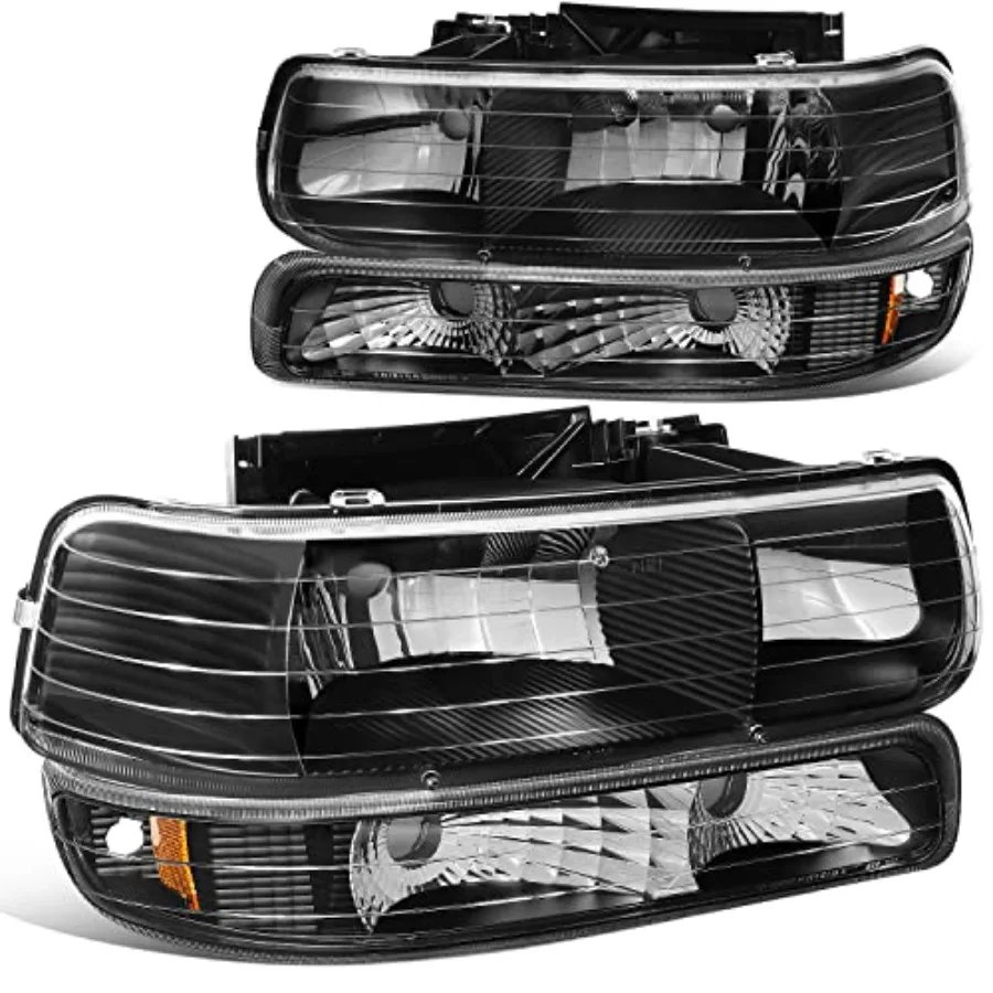 HL-OH-CS99-4P-BK-AB Black Amber Headlights Compatible with 99-02 Silverado 00-06 Suburban/Tahoe Bottom Bumper Lights Fit OE Gri
HL-OH-CS99-4P-BK-AB Black Amber Headlights Compatible with 99-02 Silverado 00-06 Suburban/Tahoe Bottom Bumper Lights Fit OE Gri