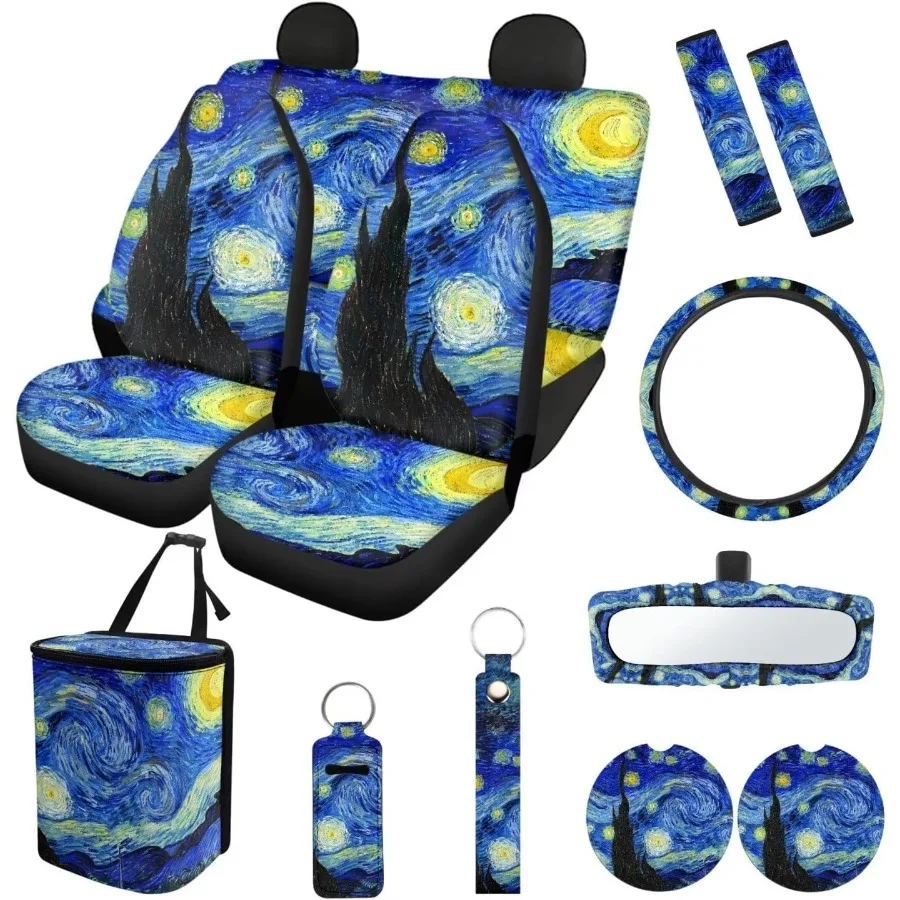 Starry Night Print Car Accessories Set for Interior Protection: Includes Seat Covers Steering Wheel Covers Seatbelt Covers Car
Starry Night Print Car Accessories Set for Interior Protection: Includes Seat Covers Steering Wheel Covers Seatbelt Covers Car