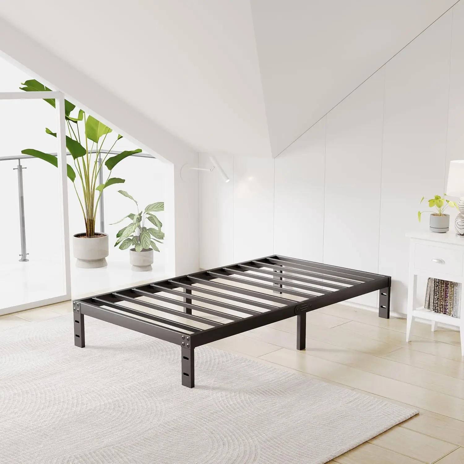 7 Inch Twin Bed Frame No Box Spring Need, Low Profile Metal Platform Twin Size Bed Frame, Heavy Duty
7 Inch Twin Bed Frame No Box Spring Need, Low Profile Metal Platform Twin Size Bed Frame, Heavy Duty