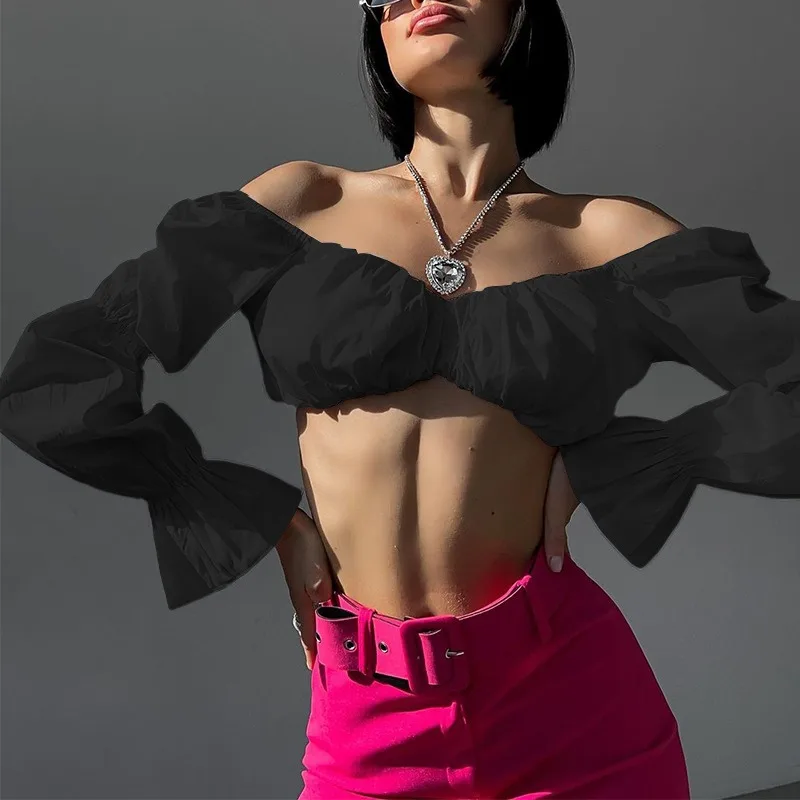 Women New Harajuku Autumn Sexy Exposed Naval Wrap Bra Short Tops Elegant Square Collar Lantern Long Sleeve Retro Solid T-shirts
Women New Harajuku Autumn Sexy Exposed Naval Wrap Bra Short Tops Elegant Square Collar Lantern Long Sleeve Retro Solid T-shirts