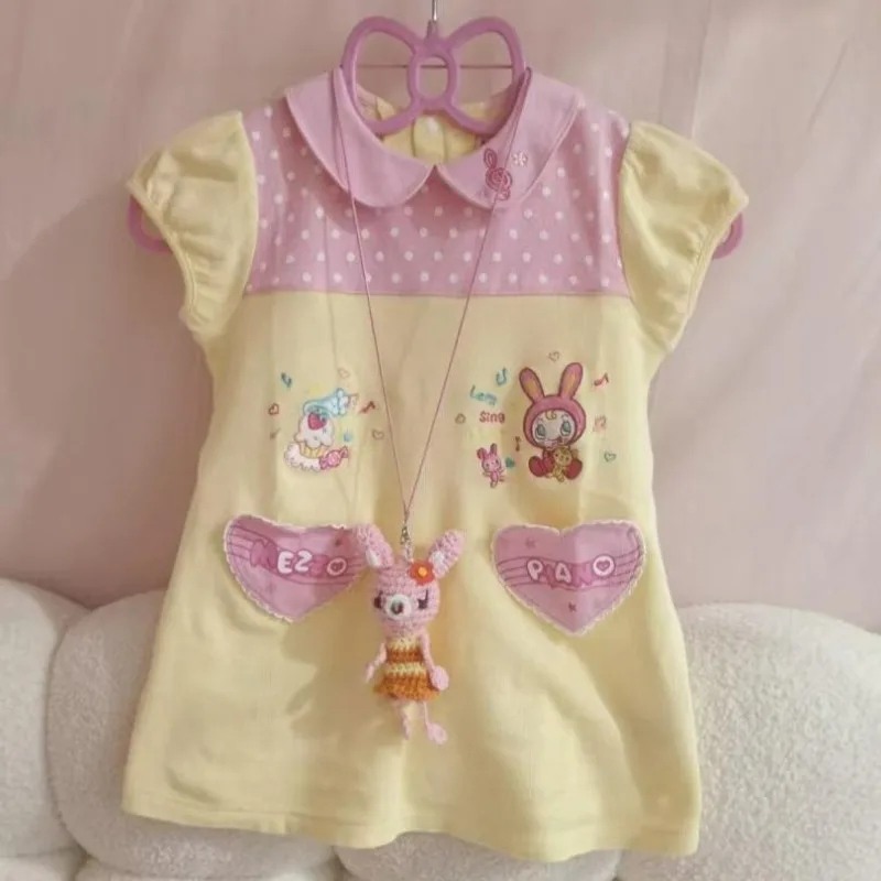 Kawaii sweet T-shirt Japanese subculture cute cartoon printed T-shirt Harajuku stitching short-sleeved T-shirt women's chic tops
Kawaii sweet T-shirt Japanese subculture cute cartoon printed T-shirt Harajuku stitching short-sleeved T-shirt women's chic tops