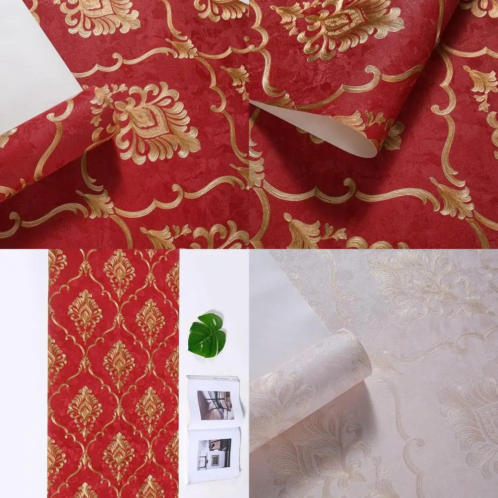 Deep Red 3D Retro European Wallpaper for Bedroom Living Room Accent Wall Hotel Restaurant French Palace Embossed Wallcovering
Deep Red 3D Retro European Wallpaper for Bedroom Living Room Accent Wall Hotel Restaurant French Palace Embossed Wallcovering