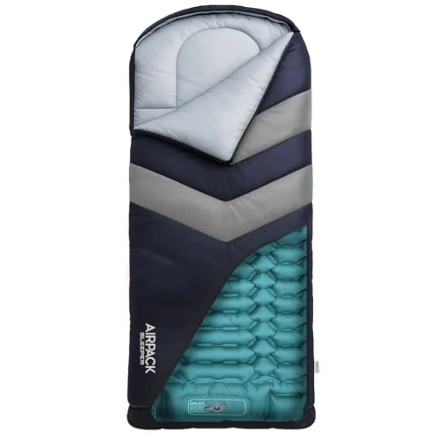 Sleeping Bag with Built-in Pad Fits Up to 4'6" All-in-One Inflatable Mattress Pad with Built-in Feet Pump - for Sleepovers Camp
Sleeping Bag with Built-in Pad Fits Up to 4'6" All-in-One Inflatable Mattress Pad with Built-in Feet Pump - for Sleepovers Camp