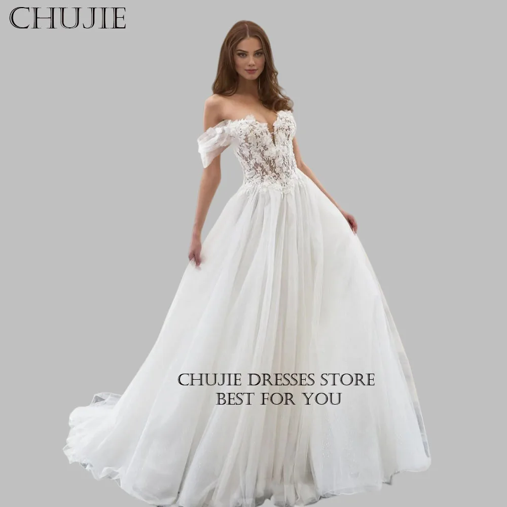 White Off Shoulder Bridal Gowns Classic A Line Wedding Dresses Woman Свадебное платье Customized Bride Dress Vestido de novia
White Off Shoulder Bridal Gowns Classic A Line Wedding Dresses Woman Свадебное платье Customized Bride Dress Vestido de novia