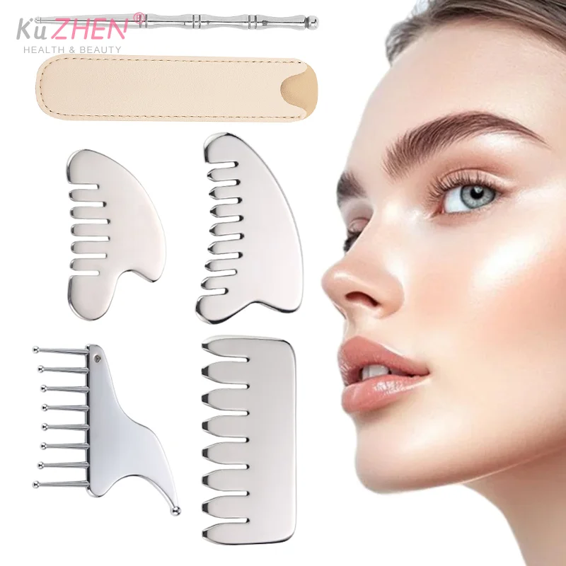 Stainless Steel Gua Sha Facial Tool Acupuncture Pen Firming Skin Massage Beauty Facial Reflexology Acupressure Bar For Body Eyes
Stainless Steel Gua Sha Facial Tool Acupuncture Pen Firming Skin Massage Beauty Facial Reflexology Acupressure Bar For Body Eyes
