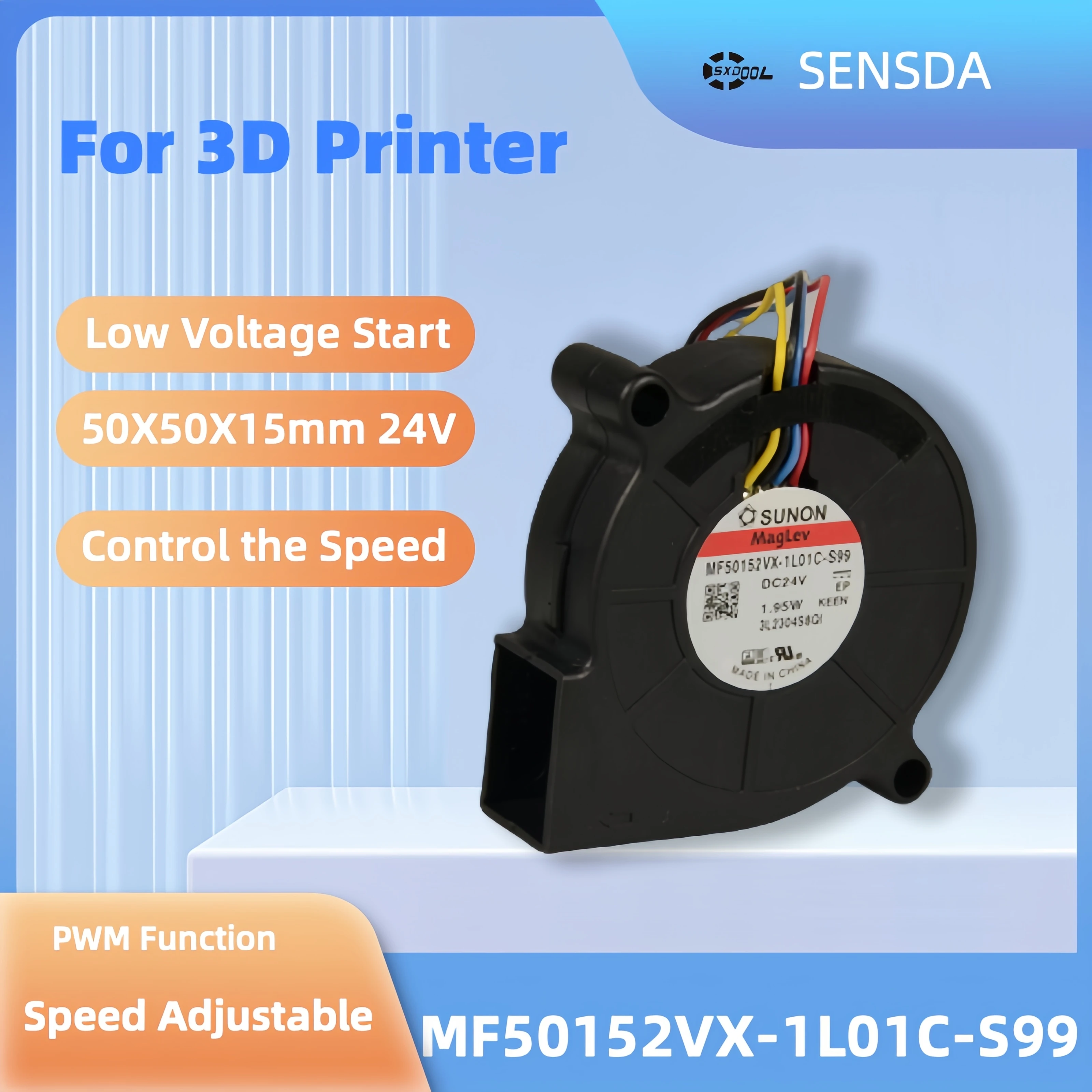 24v 5015 Blower Fan 3D Printer for Sunon MF50152VX-1L01C-Q99 MF50152VX-1L01C-s99 24VDC 1.95W PWM Cooling Fan
24v 5015 Blower Fan 3D Printer for Sunon MF50152VX-1L01C-Q99 MF50152VX-1L01C-s99 24VDC 1.95W PWM Cooling Fan