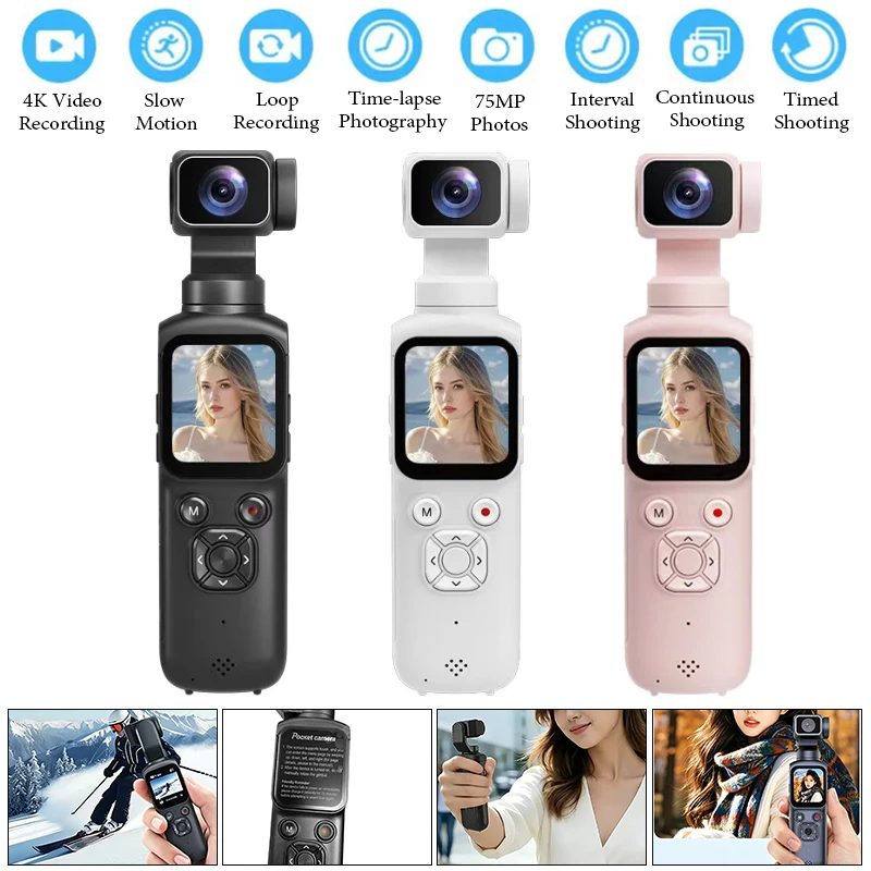 4K Action Camera with 1.72-inch Touchscreen 330° Face Tracking Gimbal Stabilizer WiFi 64MP Action Cam for Outdoor Vlog Camcorder
4K Action Camera with 1.72-inch Touchscreen 330° Face Tracking Gimbal Stabilizer WiFi 64MP Action Cam for Outdoor Vlog Camcorder