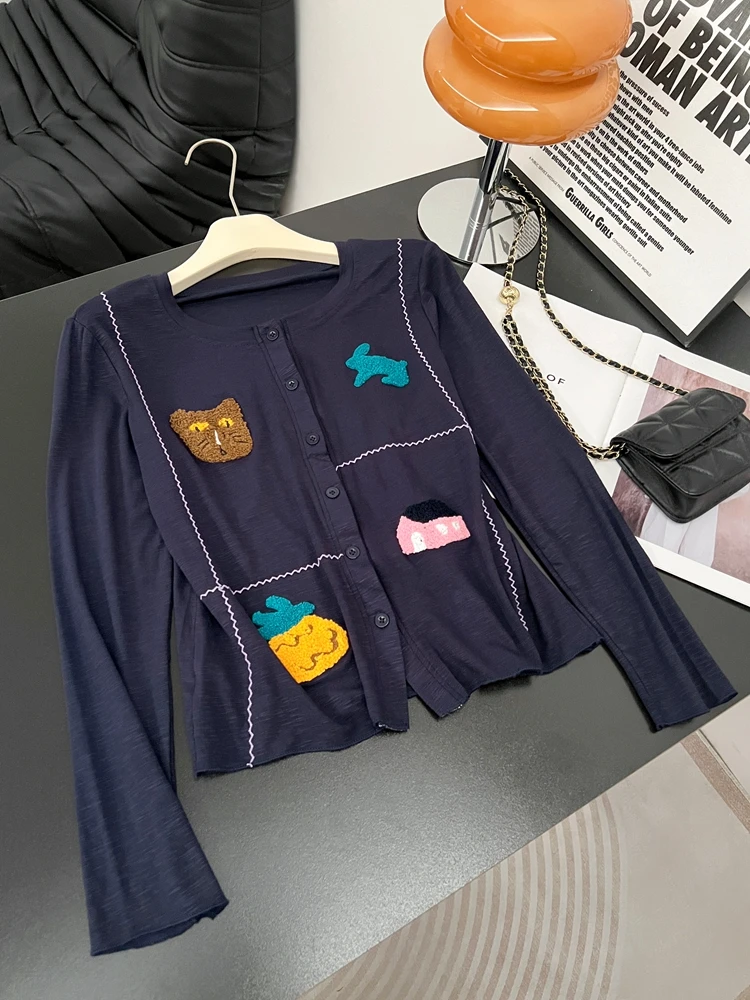 Ele Embroidered Long Sve Open Cardigan Women plus Size Faionable Versatile Slimming Top Color Blo Cartoon Design
Ele Embroidered Long Sve Open Cardigan Women plus Size Faionable Versatile Slimming Top Color Blo Cartoon Design