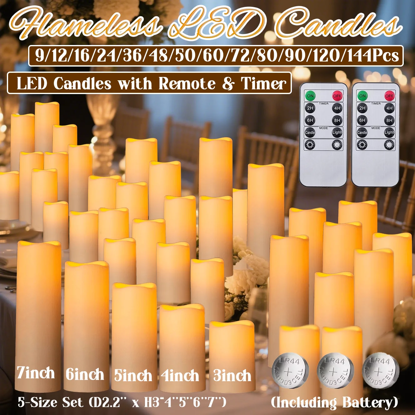 9-144Pcs Wedding Led Candles Remote Control Battery Operated Candles Candlelight Concert Romanti Flameless Candles Home Decor
9-144Pcs Wedding Led Candles Remote Control Battery Operated Candles Candlelight Concert Romanti Flameless Candles Home Decor