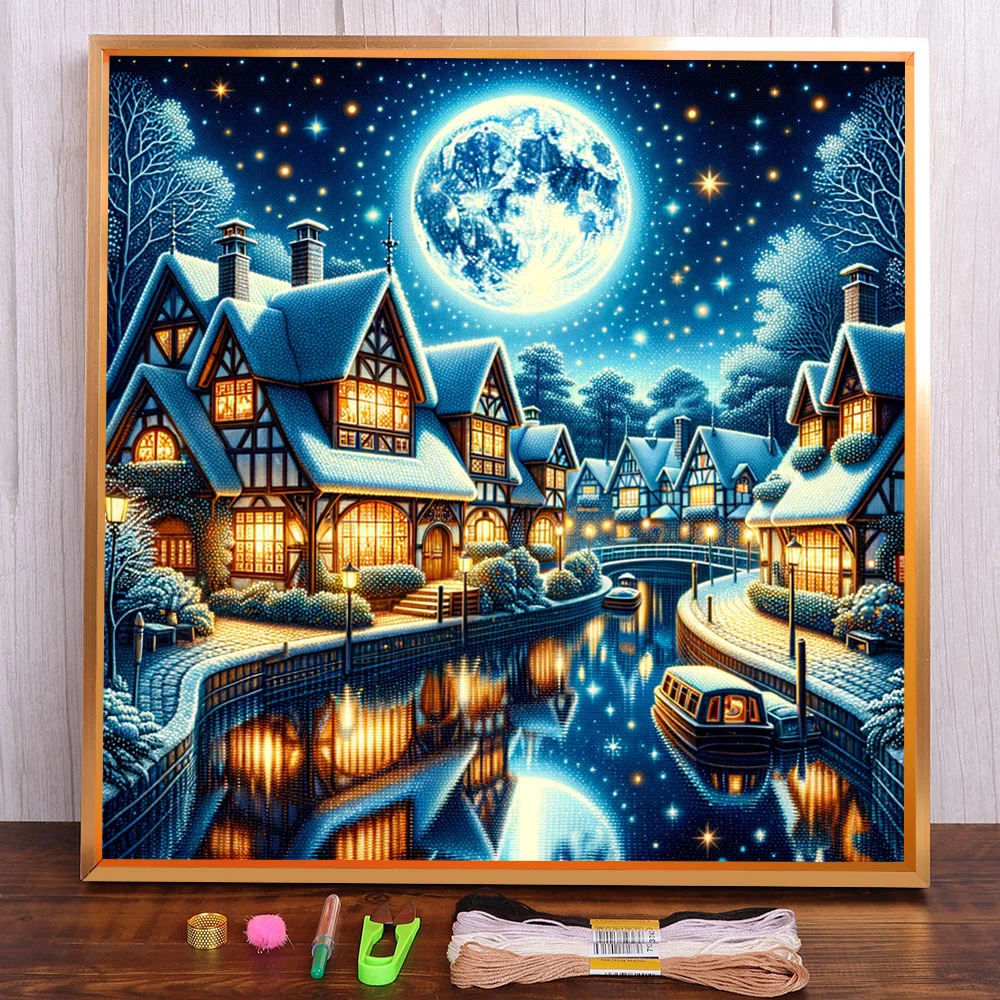 Landscape Moon Night House Cross Stitch Patterns DIY Embroidery Hobby Craft Needlework Handmade Promotions Room Decor Stamped
Landscape Moon Night House Cross Stitch Patterns DIY Embroidery Hobby Craft Needlework Handmade Promotions Room Decor Stamped