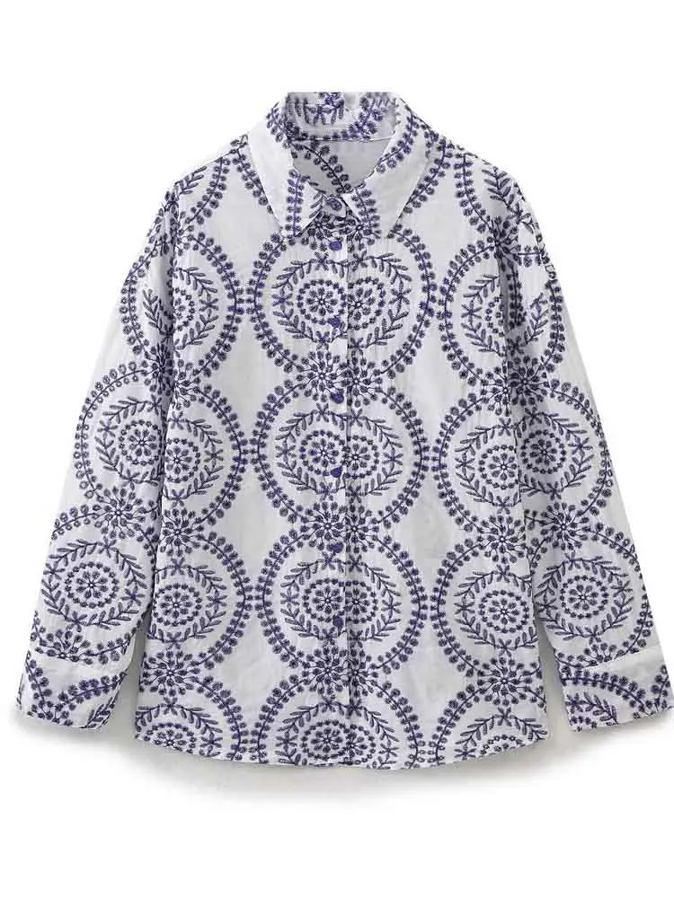 European style new women's fashion versatile simple temperament leisure long-sleeved lapel printed shirt
European style new women's fashion versatile simple temperament leisure long-sleeved lapel printed shirt