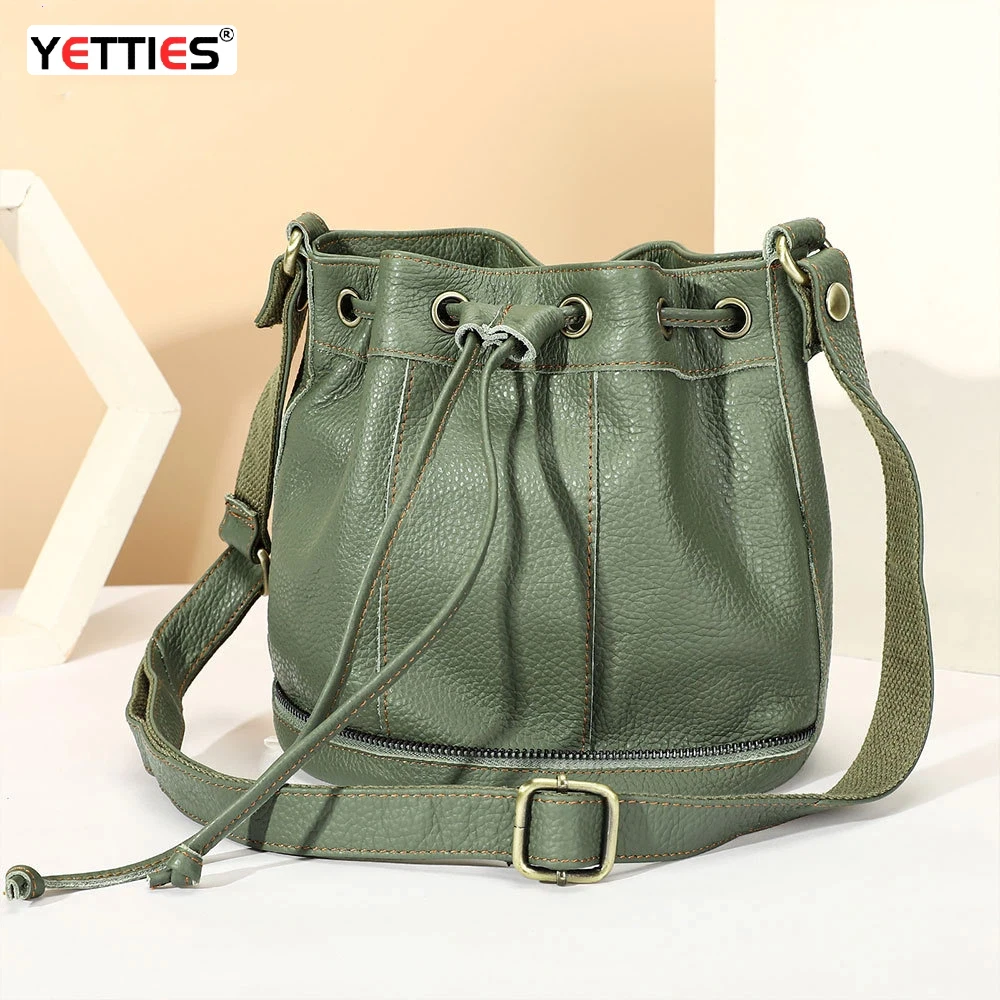 Women's Vintage Genuine Leather Drawstring Bucket Bag | Patchwork Casual Crossbody Shoulder Purse | Versatile Everyday Bag
Women's Vintage Genuine Leather Drawstring Bucket Bag | Patchwork Casual Crossbody Shoulder Purse | Versatile Everyday Bag