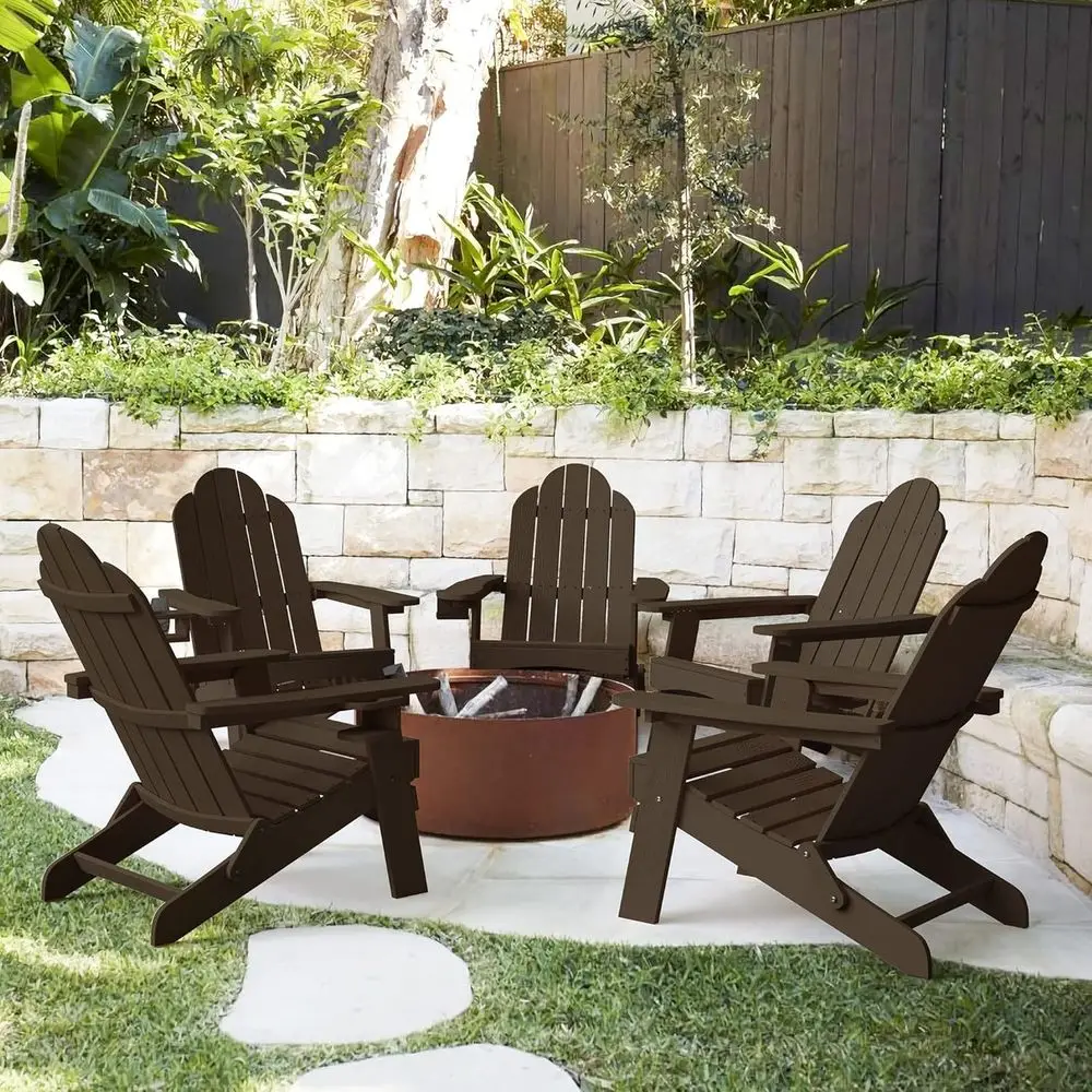 5-Piece Weatherproof Patio Chair Set, Durable for 350lbs, Wood Texture, Suitable for Outdoor Fire Pit, Brown
5-Piece Weatherproof Patio Chair Set, Durable for 350lbs, Wood Texture, Suitable for Outdoor Fire Pit, Brown